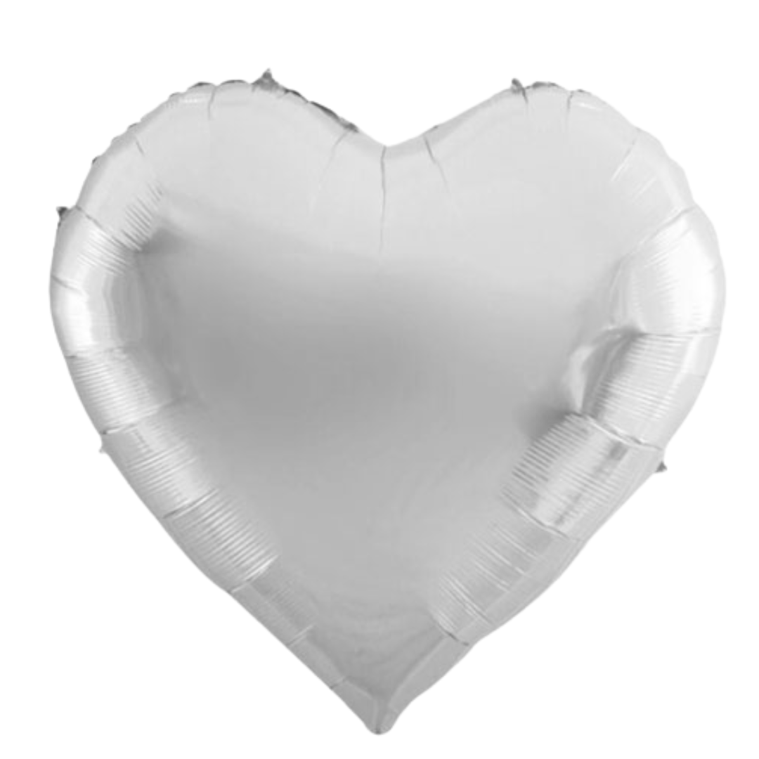 Giant Silver Heart Shaped Balloon