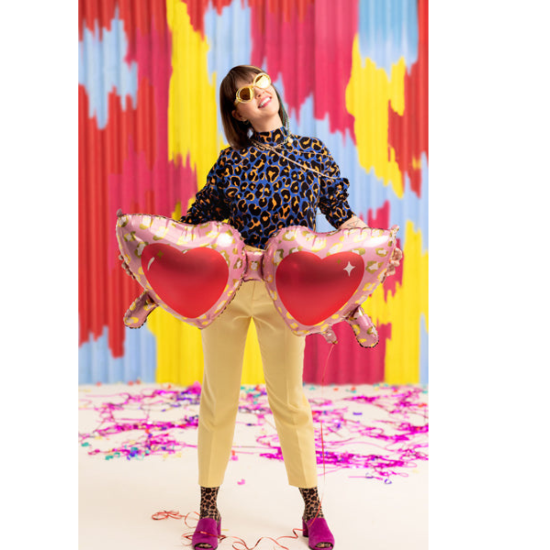 35" Foil Balloon Heart Glasses Mix Balloon