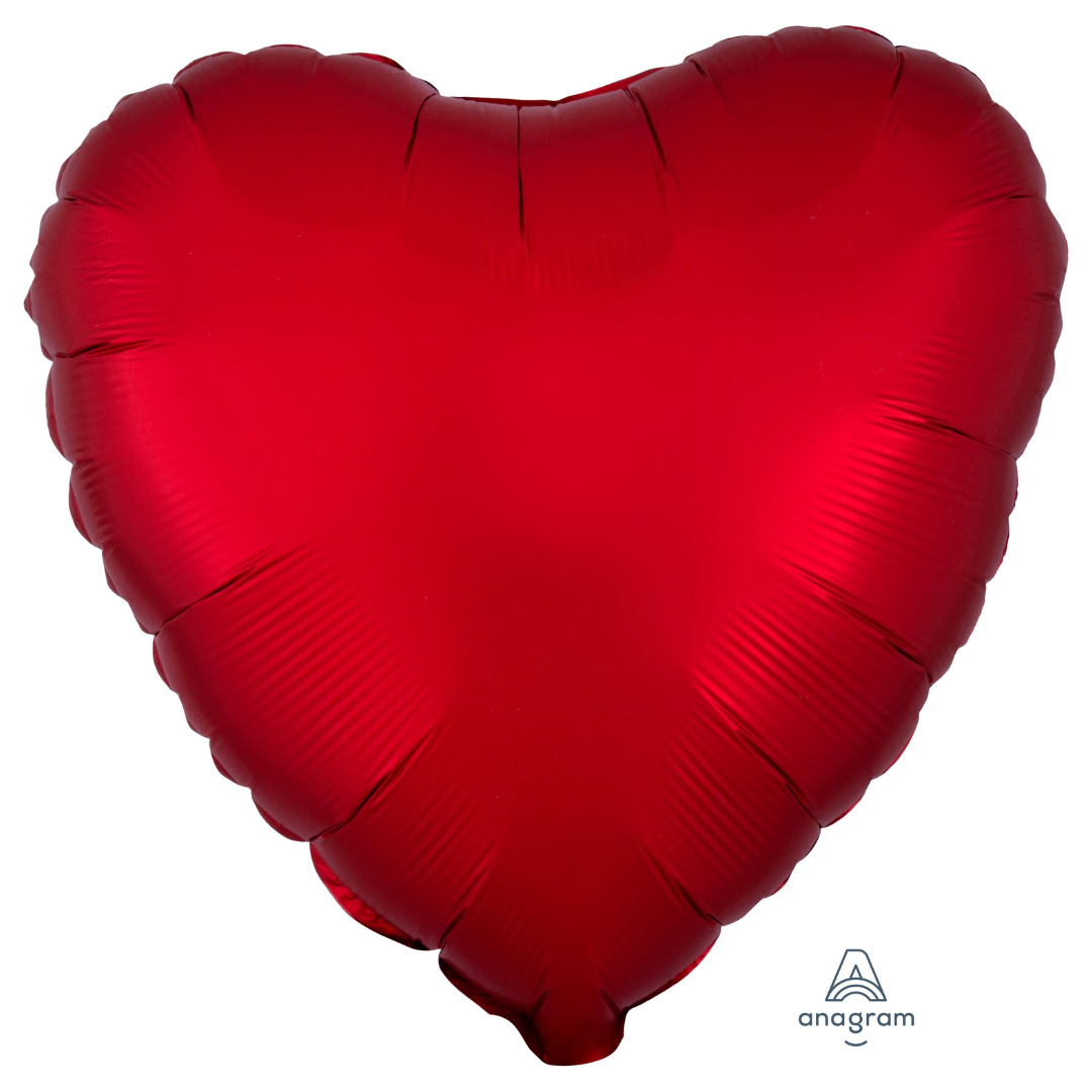 18" Satin Luxe Sangria Heart Balloon