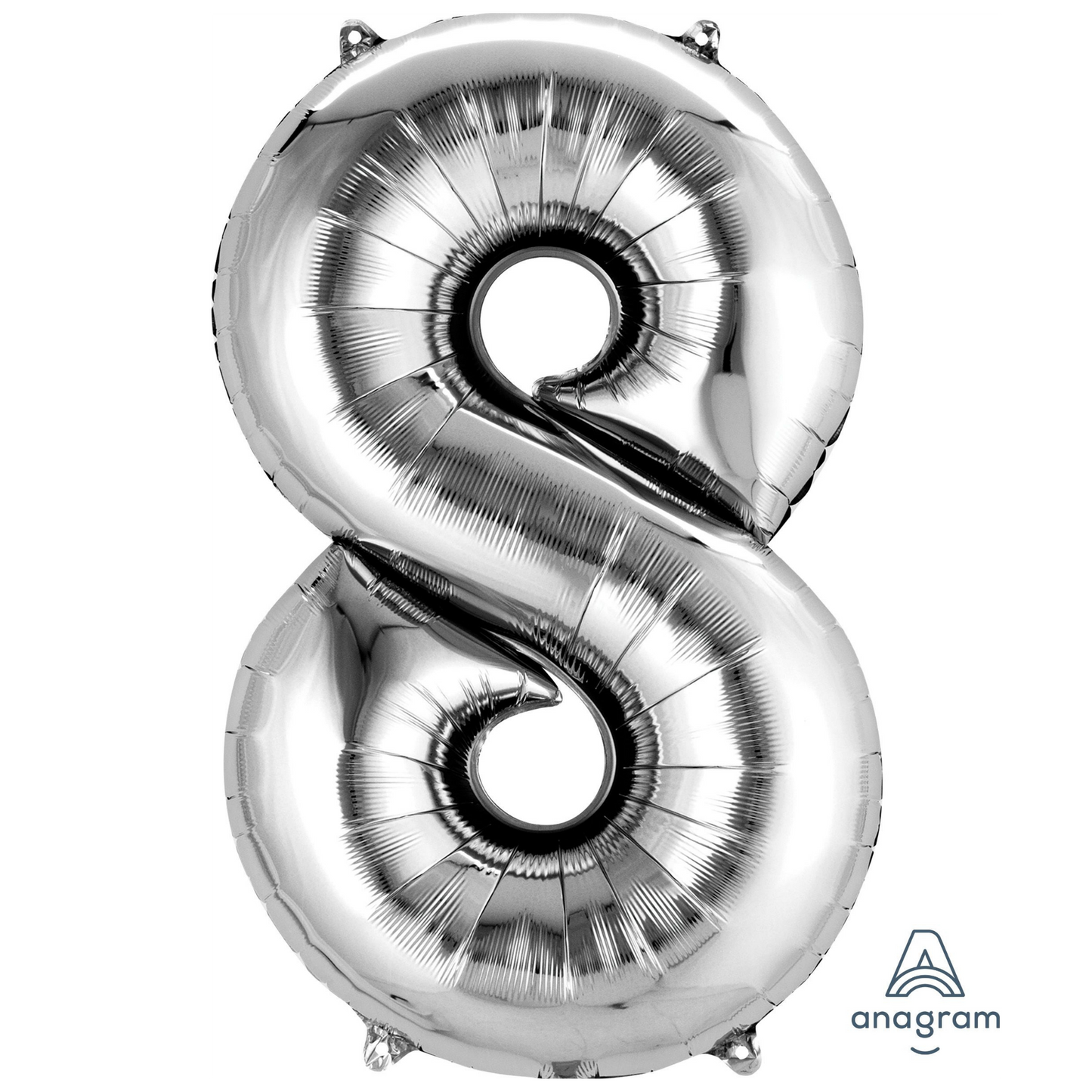 34" Silver Number 8 Balloon
