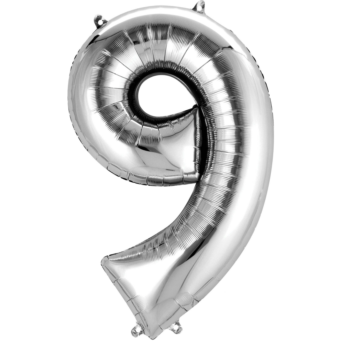 34" Silver Number 9 Balloon