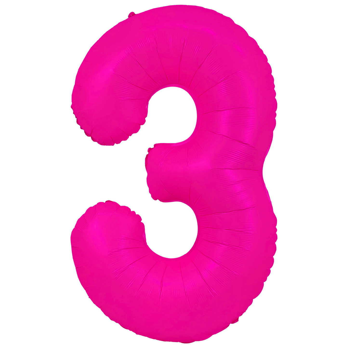34" Neon Pink Number 3 Balloon