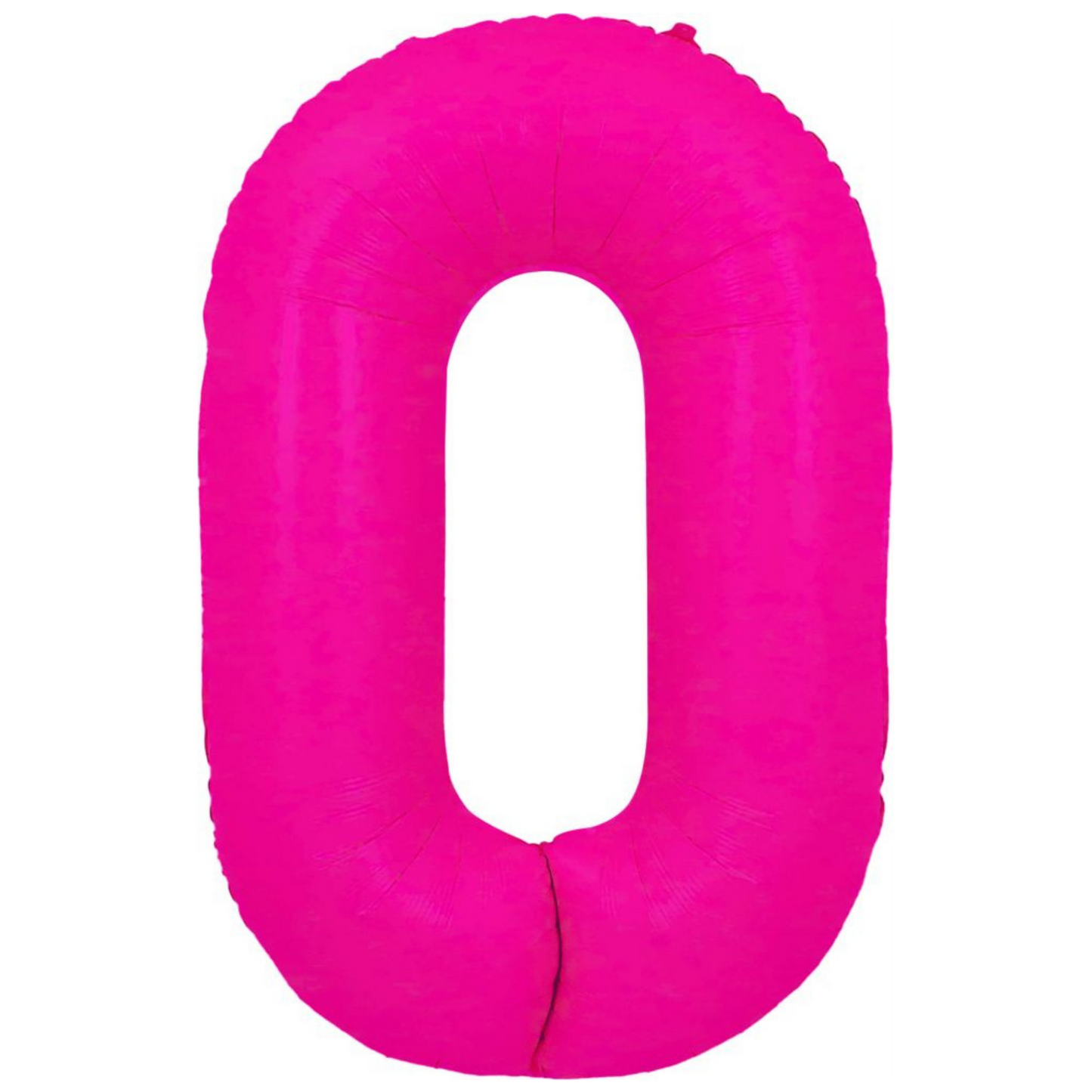 34" Neon Pink Number 0 Balloon