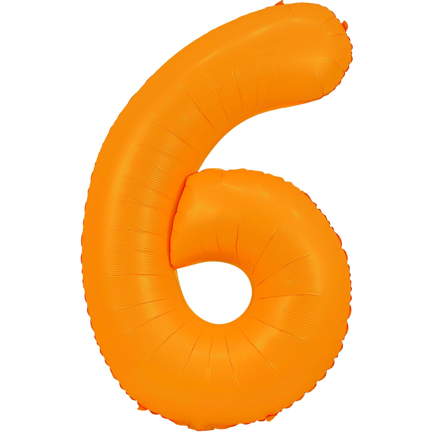 34" Neon Orange Number 6 Balloon