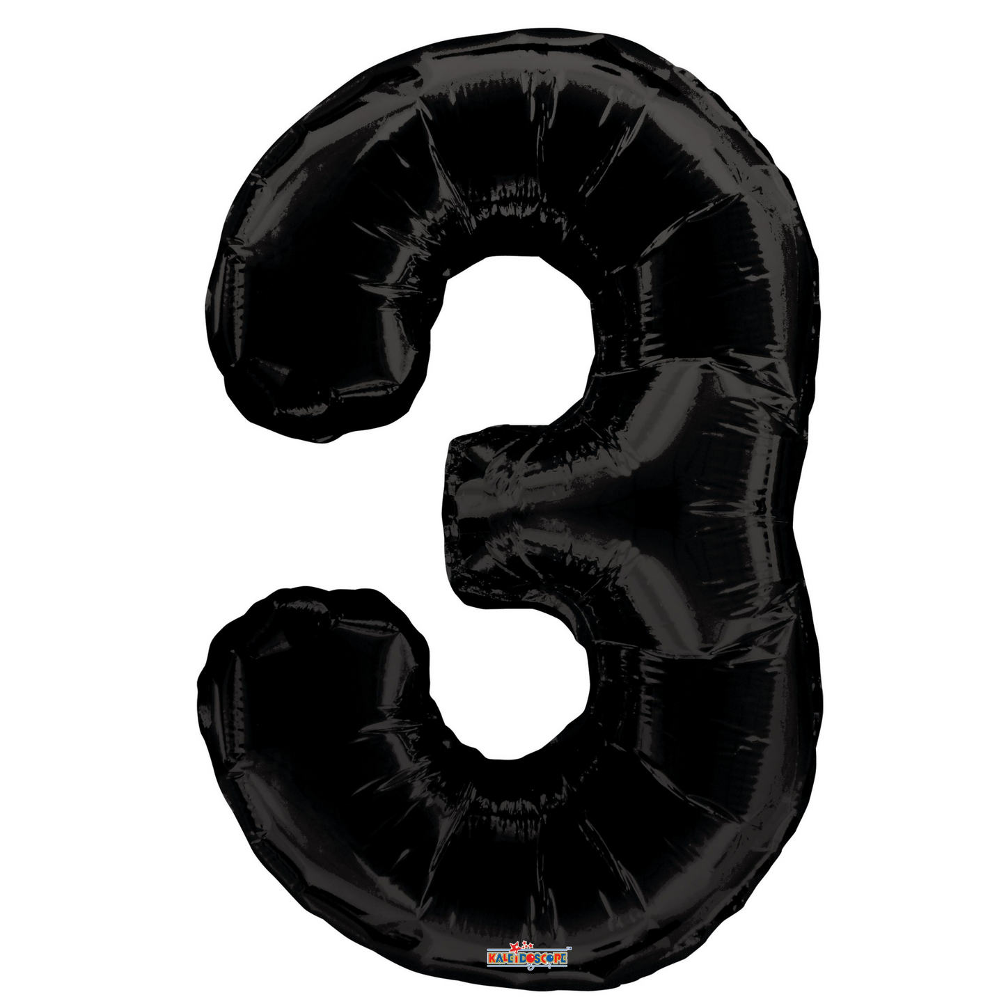 34" Black Number 3 Balloon