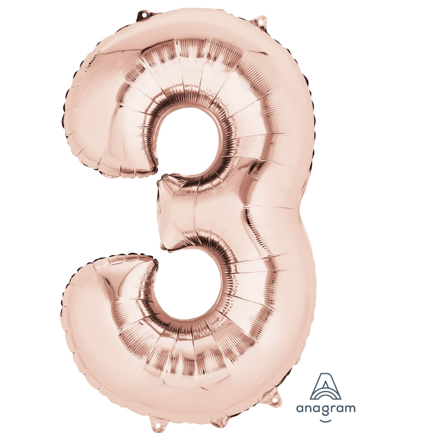 34" Rose Gold Number 3 Balloon