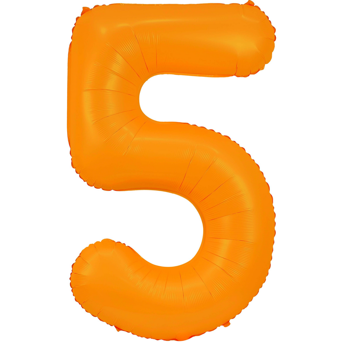 34" Neon Orange Number 5 Balloon