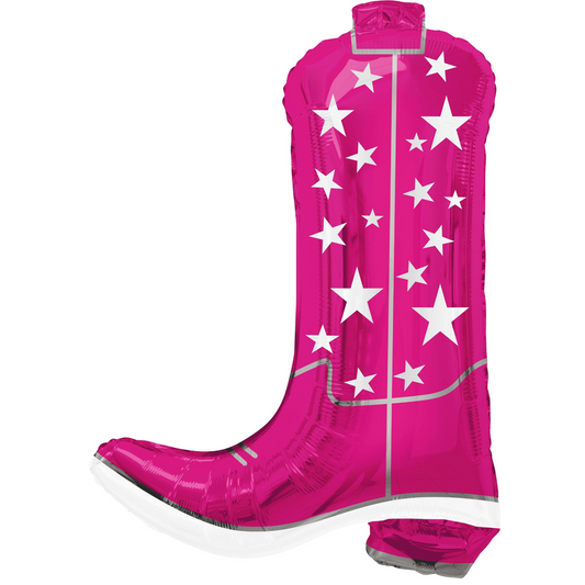 26" Pink Cowgirl Boot Balloon