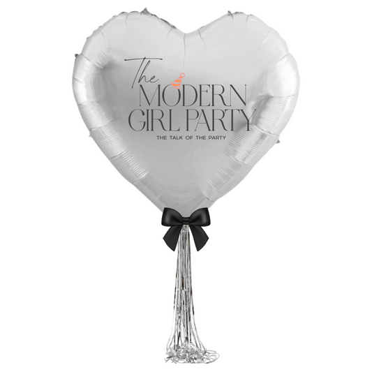 Giant Silver Heart Shaped Balloon