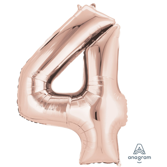 34" Rose Gold Number 4 Balloon