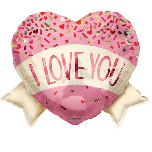 I Love You Heart Banner Balloon