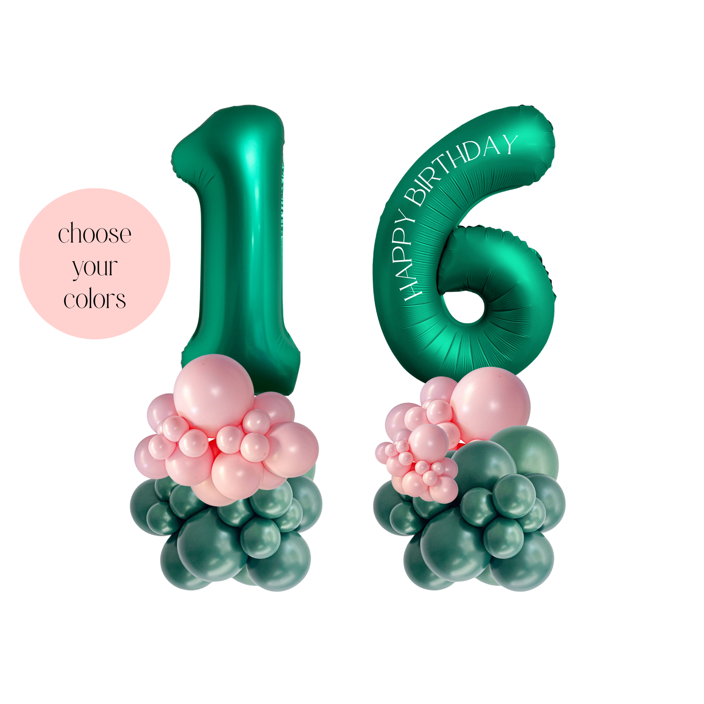 Set of Number Balloon Columns