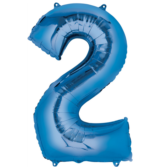 34" Royal Blue Number 2 Balloon