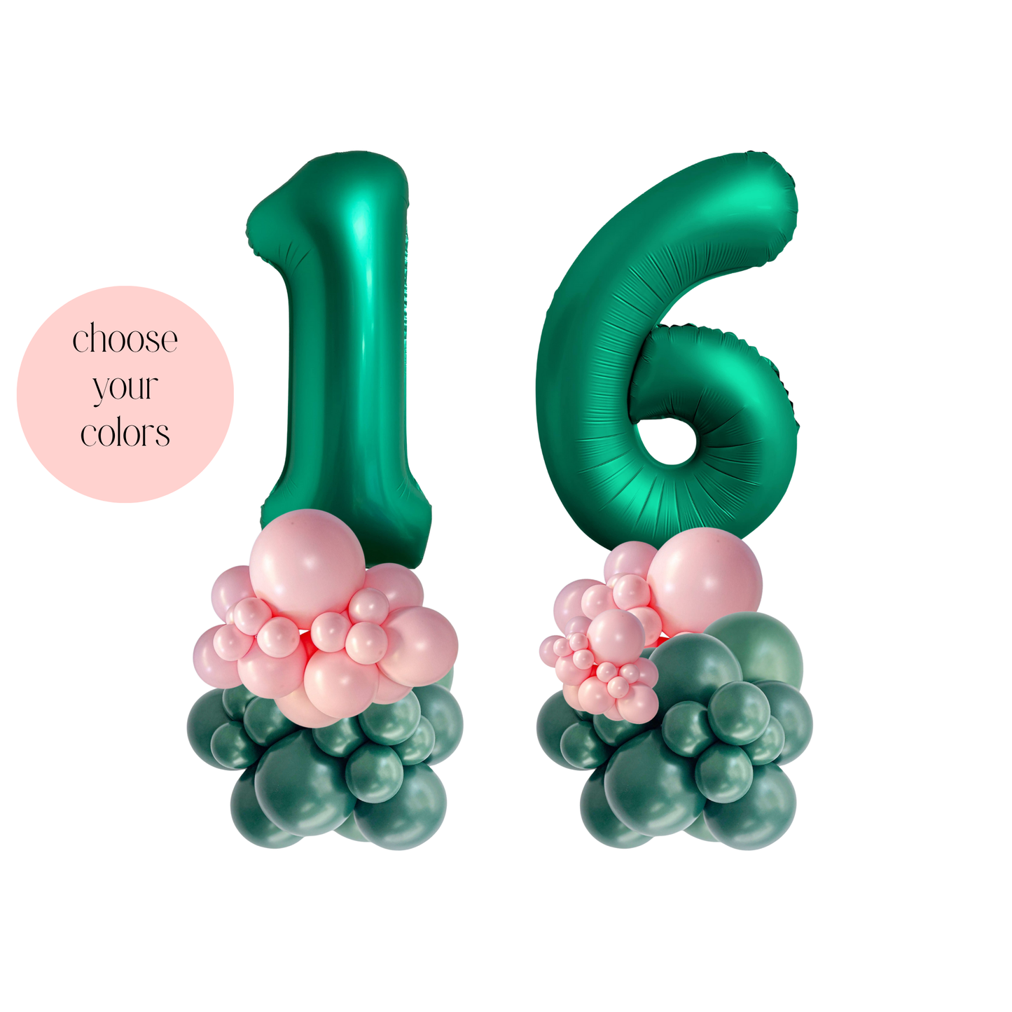 Set of Number Balloon Columns