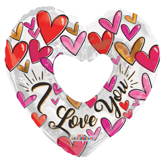 36" I Love You Trendy Heart Balloon