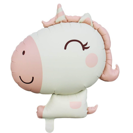 31" Matte Pink Baby Unicorn Balloon
