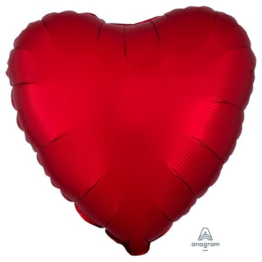 18" Satin Luxe Sangria Heart Balloon