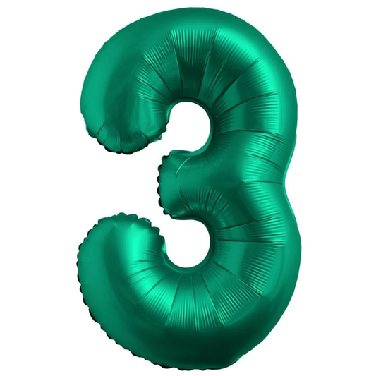 34" Chrome Green Number 3 Balloon