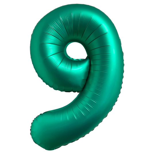 34" Chrome Green Number 9 Balloon