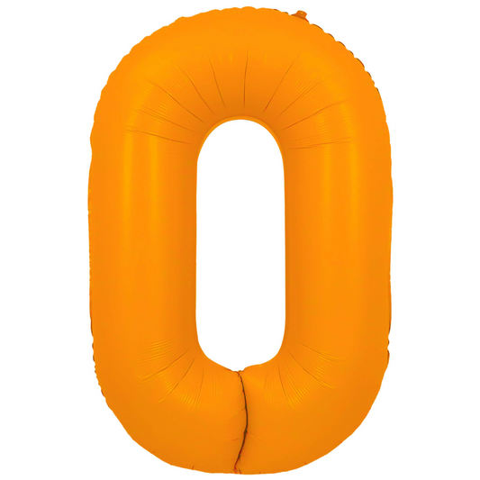 34" Neon Orange  Number 0 Balloon