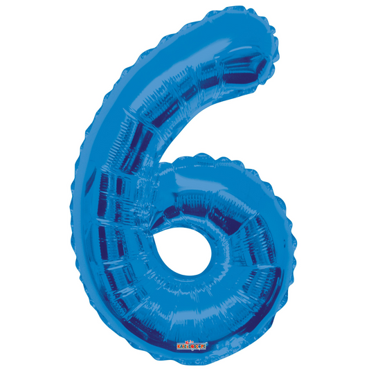 34" Royal Blue Number 6 Balloon
