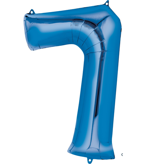 34" Royal Blue Number 7 Balloon