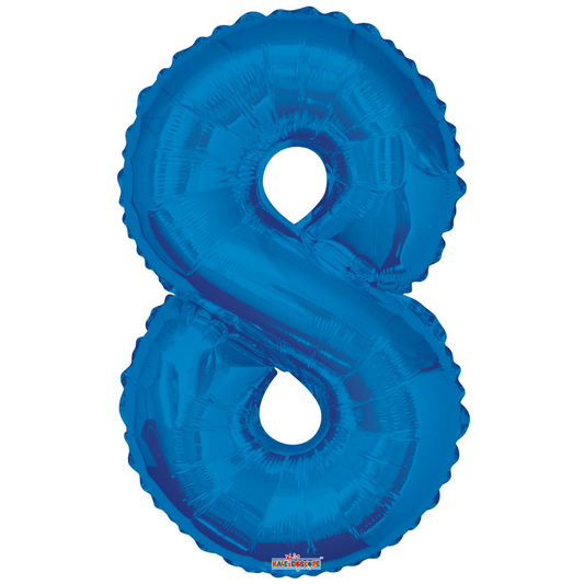 34" Royal Blue Number 8 Balloon