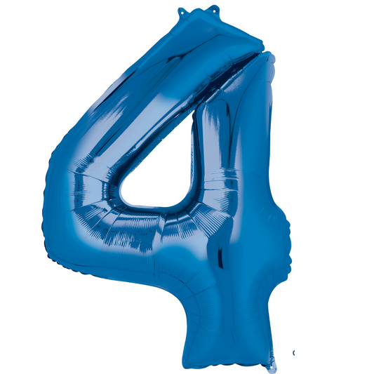 34" Royal Blue Number 4 Balloon