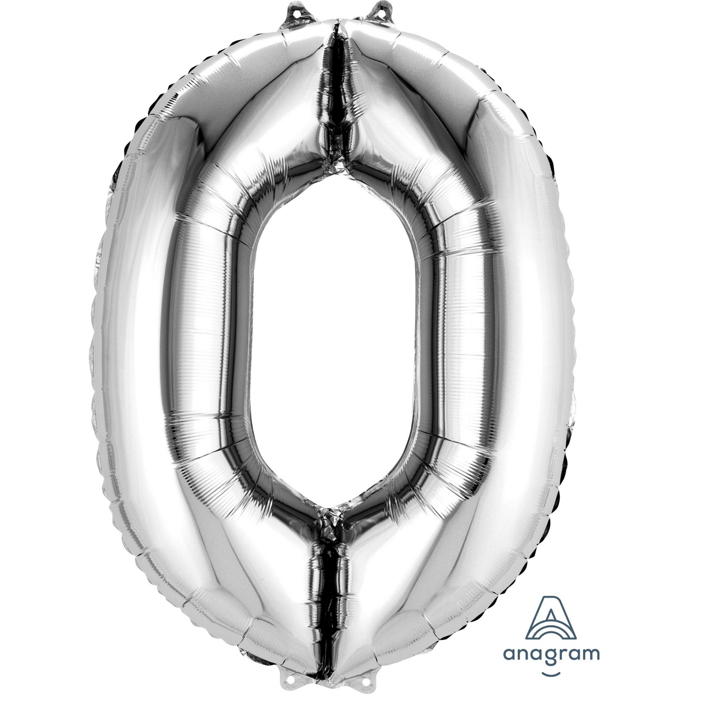 34" Silver Number 0 Balloon