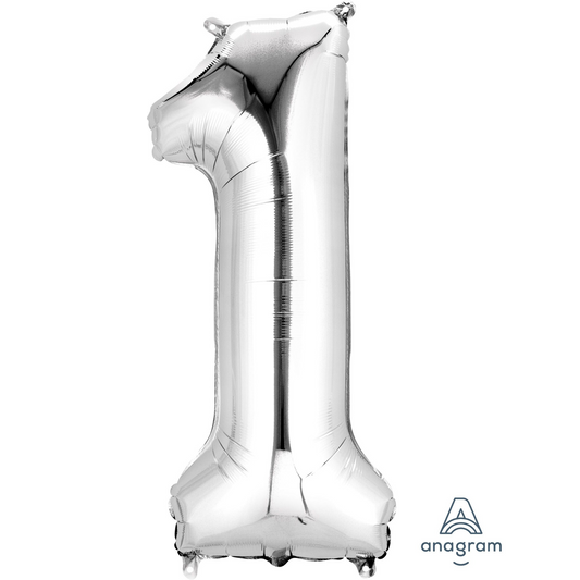 34" Silver Number 1 Balloon