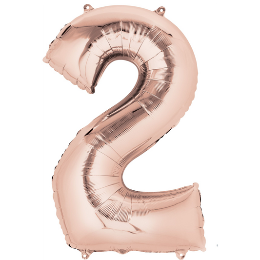 34" Rose Gold Number 2 Balloon