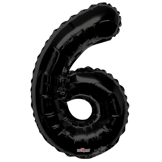34" Black Number 6 Balloon