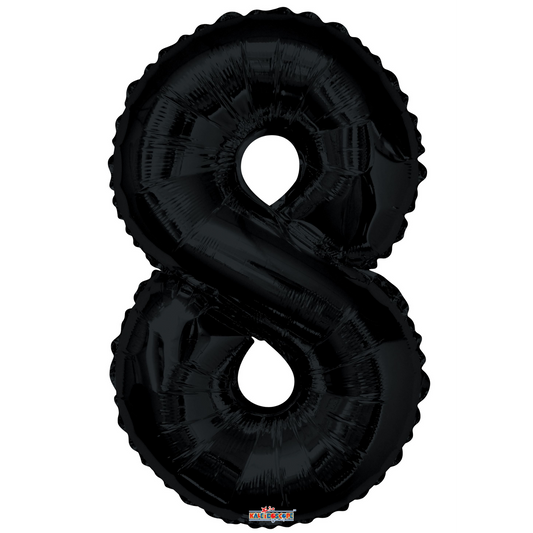 34" Black Number 8 Balloon
