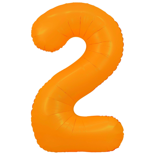 34" Neon Orange  Number 2 Balloon
